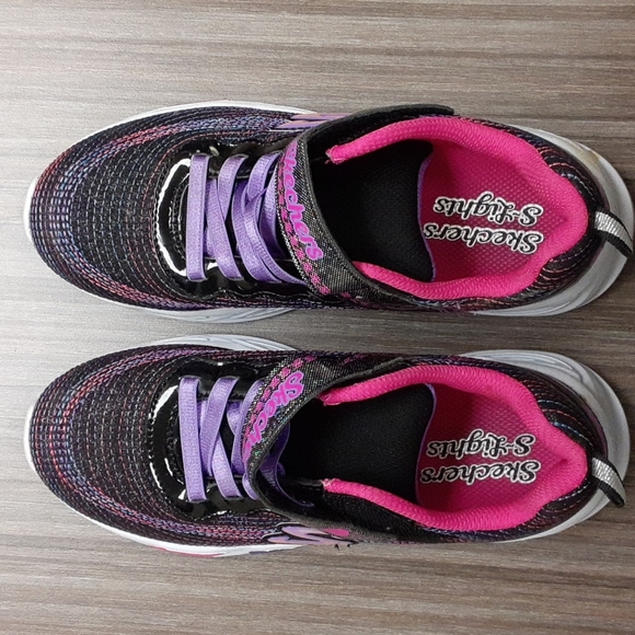 Skechers S Lights Shimmer Beams Sparkle Glitz Youth Light Up Shoes - Picture 7 of 9